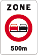 verkeersbord zone C35 inhaalverbod aankondiging